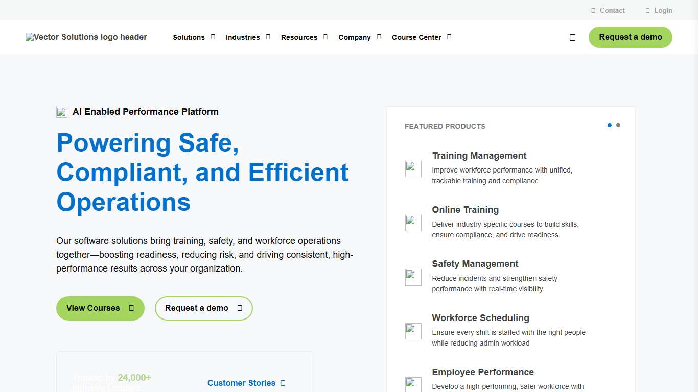 Training & Workforce Management Solutions Vector Solutions